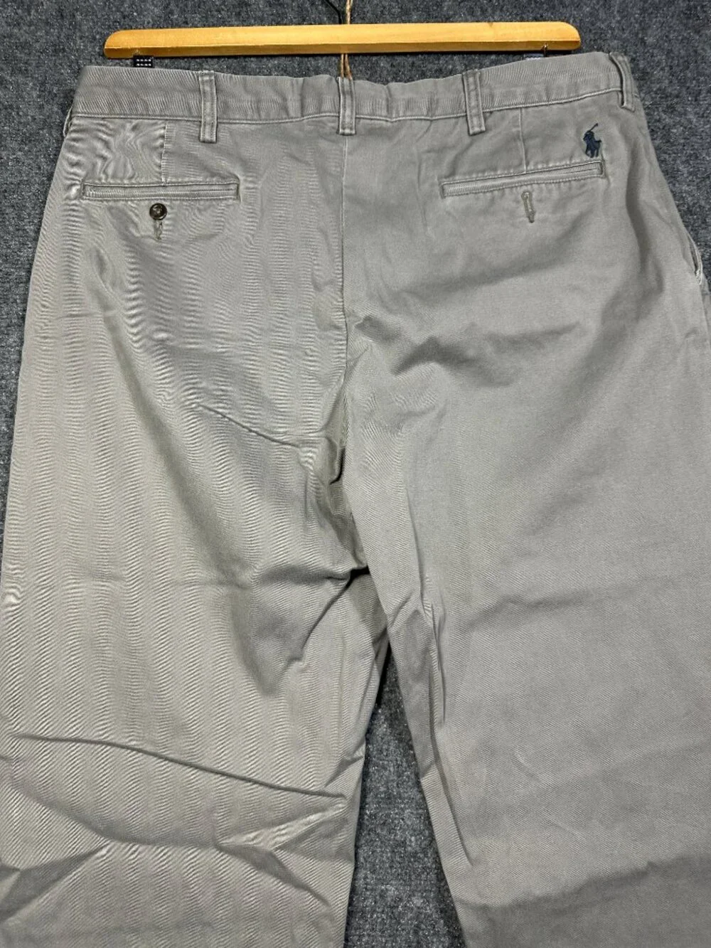 Polo Ralph Lauren Pants Mens 36 X 33 Classic Fit Chino Gray Cotton Pockets Logo